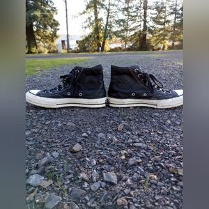 Black Leather Chuck Taylor Converse Unisex Shoe